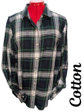 ❄️Winter Sale❄️Tommy Hilfiger Cotton Button-Up Shirt Roll-Tab Sleeves